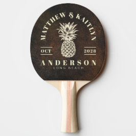 Mörkbrun Monazit Tropisk Ananas Bröllop Pingisracket