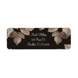 Mörkbrun och bronslöv rustik inbjudan returadress etikett