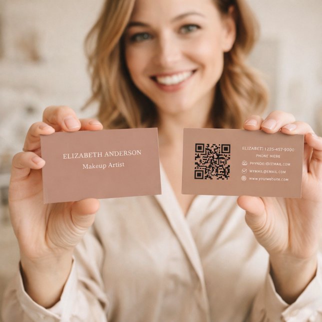 Mörkbrun qr-kod visitkort (Skapare uppladdad)