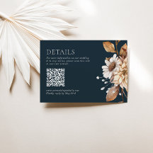 Mörkbrun & Terrakotta Blommig Boho Marin QR-kod