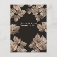 Mörkbruna & Bronsfärgade Blad Rustikt Spara Datum