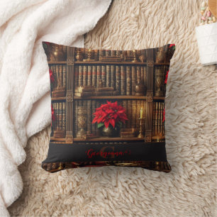 Mörken Anpassat namn Academia Poinsettia Bookshelf Kudde