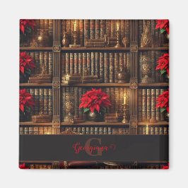 Mörken Anpassat namn Academia Poinsettia Bookshelf Magnet