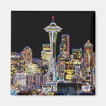Mörken är Natten - Luminous Seattle Skyline