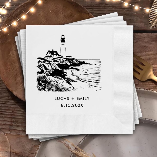 Mörken Black Bröllop i sjösjöstaden Pappersservett (Skapare uppladdad)