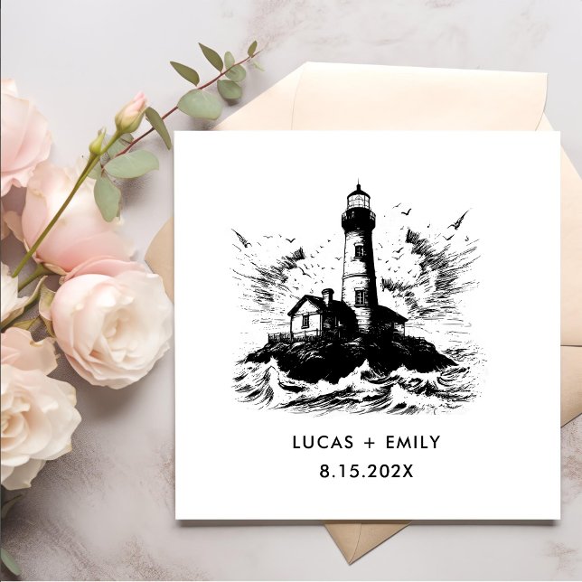 Mörken Black Bröllop i sjösjöstaden Pappersservett (Skapare uppladdad)