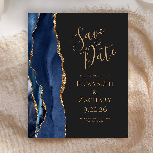 Mörken Blått Guld- för budgetflottan Spara datum (Skapare uppladdad)