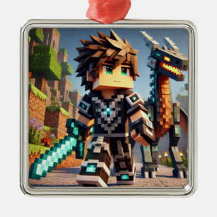 Mörken Blockstyle Dragon Diamond Sword Julgransprydnad Metall
