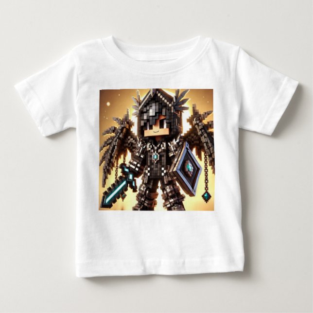 Mörken Blockstyle Dragon Diamond Sword T Shirt (Framsida)