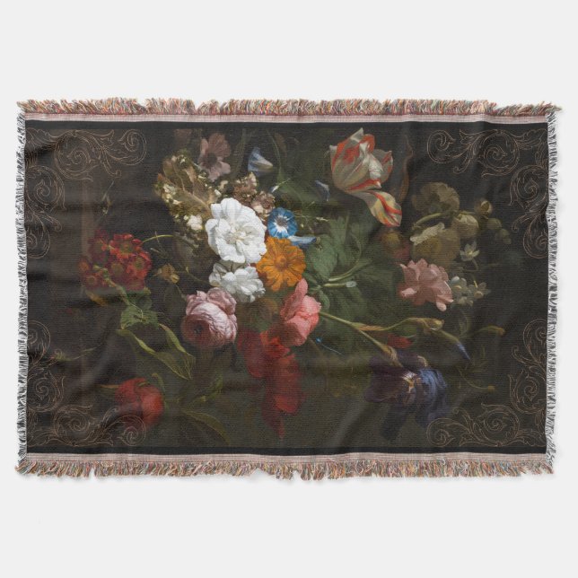 Mörken blommigt  i baroque-elegant, projicerad fil filt (Framsidan)