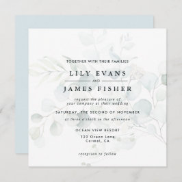 Mörken Blue Grönt Eucalyptus Foliage Bouquet Bröll Inbjudningar