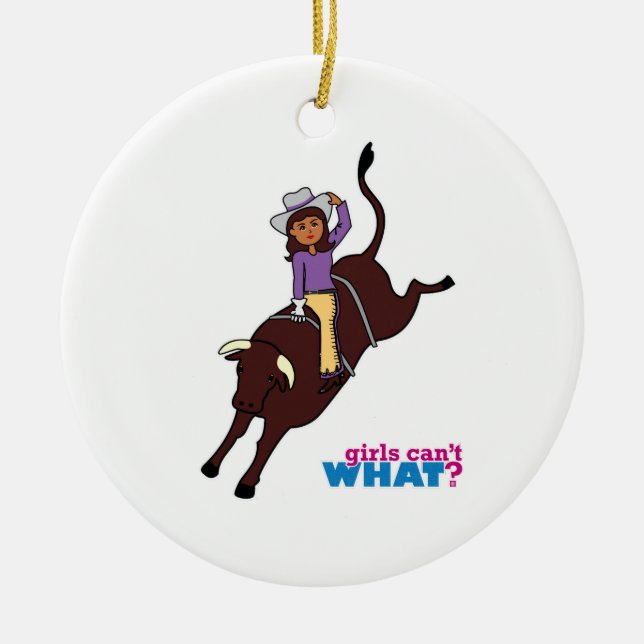 Mörken Bull Rider Julgransprydnad Keramik (Framsidan)