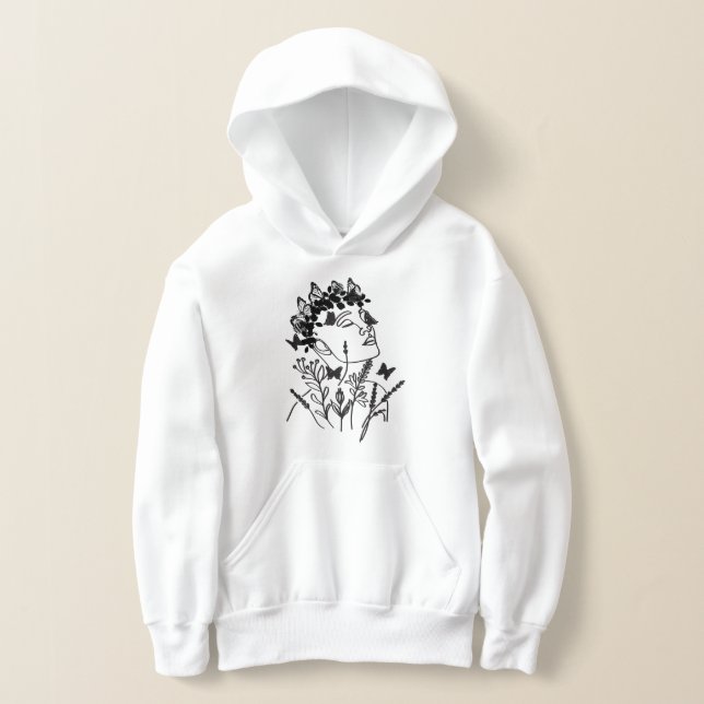 Mörken Butterfly Ansikte Porträtt T Shirt (Laydown)