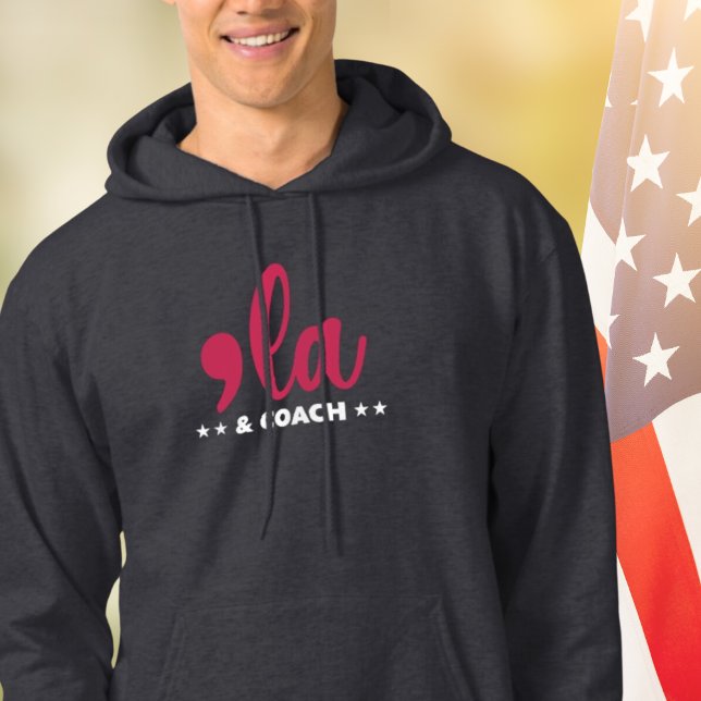 Mörken Comma la & Coach-Kamala Harris Tim Walz Hoodie (Skapare uppladdad)
