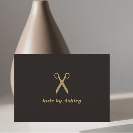 Mörken Faux Sissor Hair Stylist med minimalistisk Visitkort