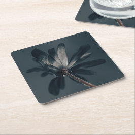 Mörken Flower Underlägg Papper Kvadrat