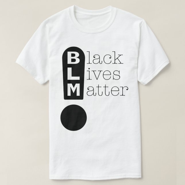 Mörken för BLM-utropstecken för svarta liv T Shirt (Design framsida)