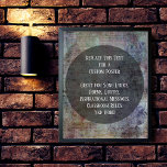 Mörken för favoritcitat färglös cirkel poster<br><div class="desc">Bakgrunden är täckt med en bild som skildrar en repad, tryckt, grym vintage-grafik med röriga färgnyanser för mörken. Det är bra att du ersätter biet i digitalkonsten med ditt eget eller med ditt favoritfoto! Med en stor halvgenomskinlig svart cirkel kan du bläddra i texten medan teckningen visas. En mall fält...</div>