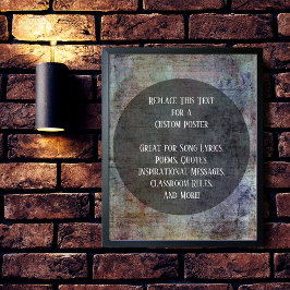 Mörken för favoritcitat färglös cirkel poster