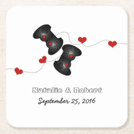 Mörken Geeky Gamers Bröllop Papper Underlägg