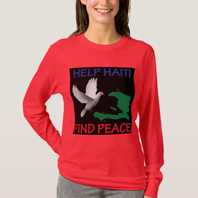 Mörken Haiti Peace Dam T Shirt (Framsida)
