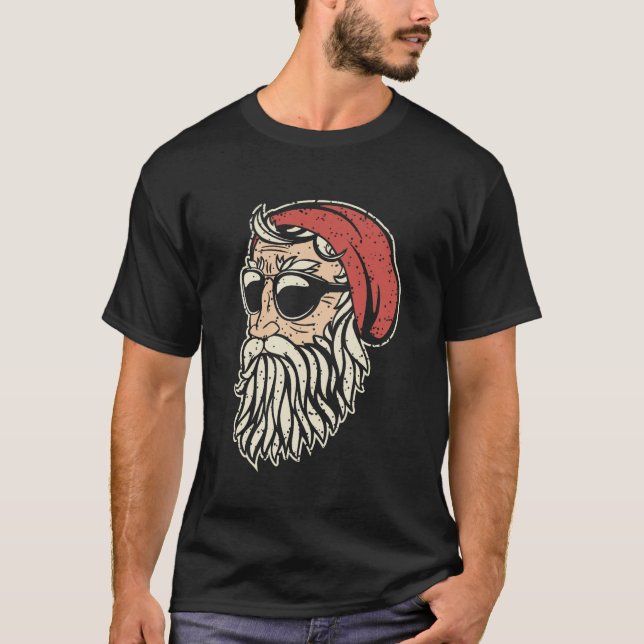mörken hand plockade Santa Basic, jul T Shirt (Framsida)