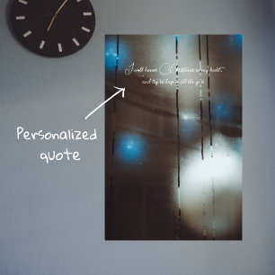 Mörken har felat Steamy Window med julbalkar Poster