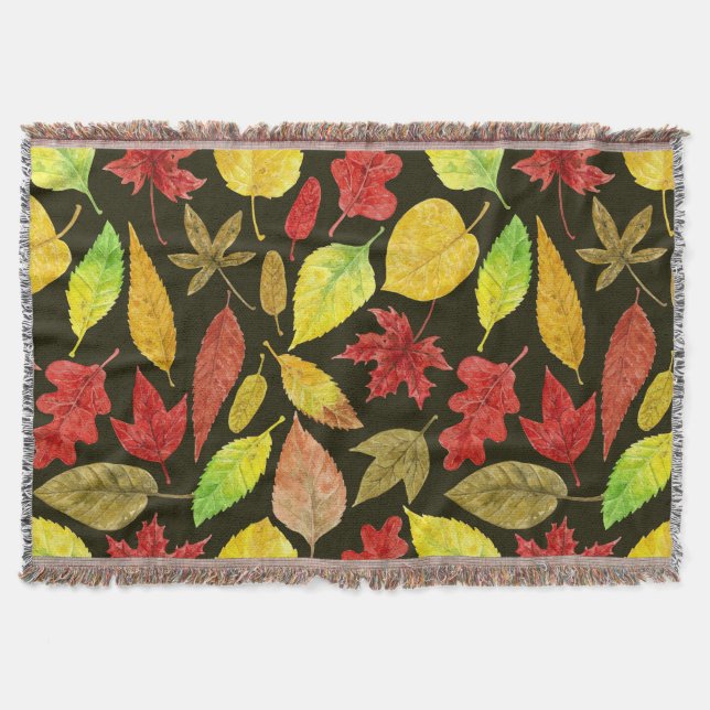 mörken höst löv vattenfärg filt (Framsidan)