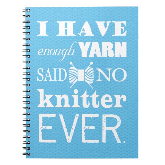 Mörken Knitting not tillräckligt Yarn Crafts Ideas Anteckningsbok (Framsidan)