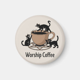 Mörken Lord Cats Worship Coffee, Worship Coffee Magnet