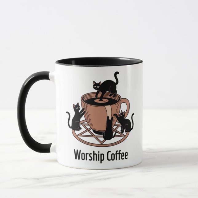 Mörken Lord Cats Worship Coffee, Worship Coffee Mugg (Vänster)