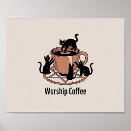 Mörken Lord Cats Worship Coffee, Worship Coffee Poster
