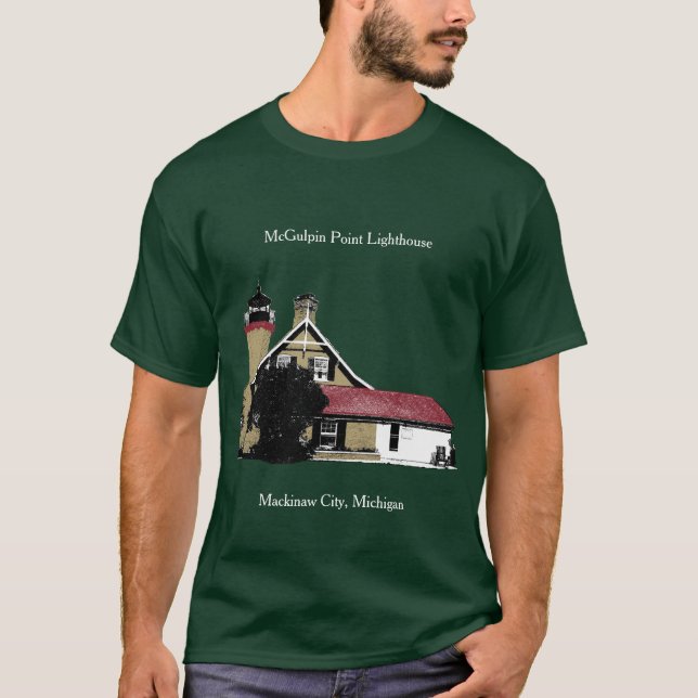 Mörken McGulpin Point Lighthouse T Shirt (Framsida)