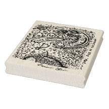 Mörken på bokplattans Måne Wood Art Frimärke