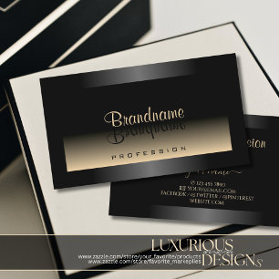 Mörken Shimmery för elegant Black and Cream Grad Visitkort