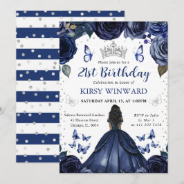 Mörken Skin Princess Birthday Inbjudningar