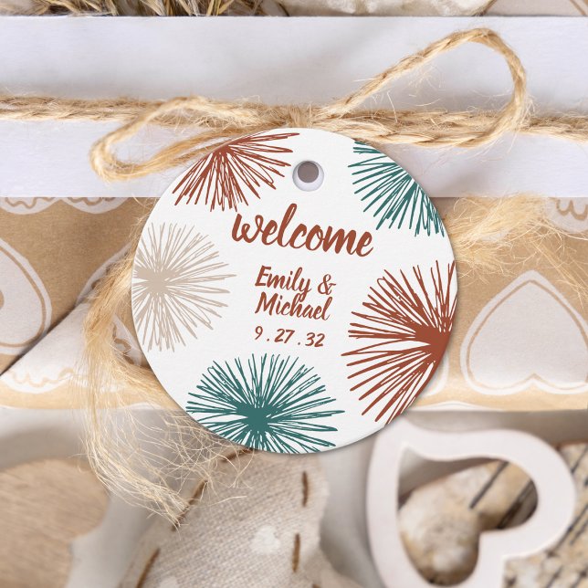 Mörken Teal Copper Bisque Gi, modern Abstrakt Gåvor Etiketter (Skapare uppladdad)