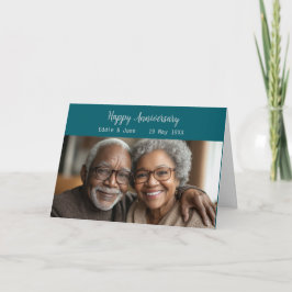 Mörken Teal för fold-årsdag för fotopapport Inbjudan