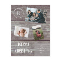 Mörken Wood Photo Monogram från familjen Julfaux