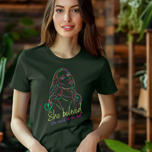 Mörkens bakgrund Nyon Kreativ Motivering T-Shirt