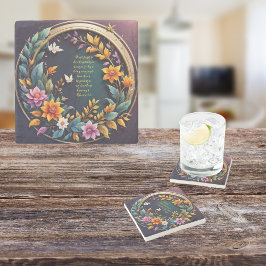 Mörkens Blommigt - Anpassade i bakgrunden Stenunderlägg