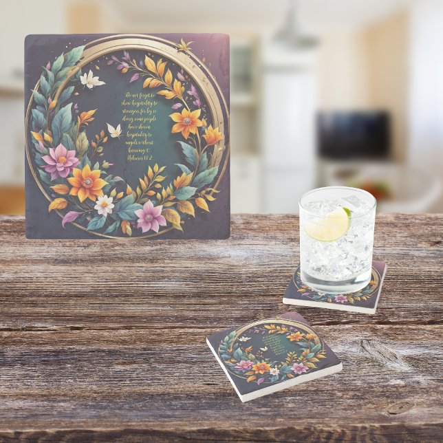 Mörkens Blommigt - Anpassade i bakgrunden Stenunderlägg (Skapare uppladdad)