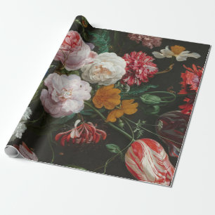 Mörkens Blommigt - fortfarande Papper Presentpapper