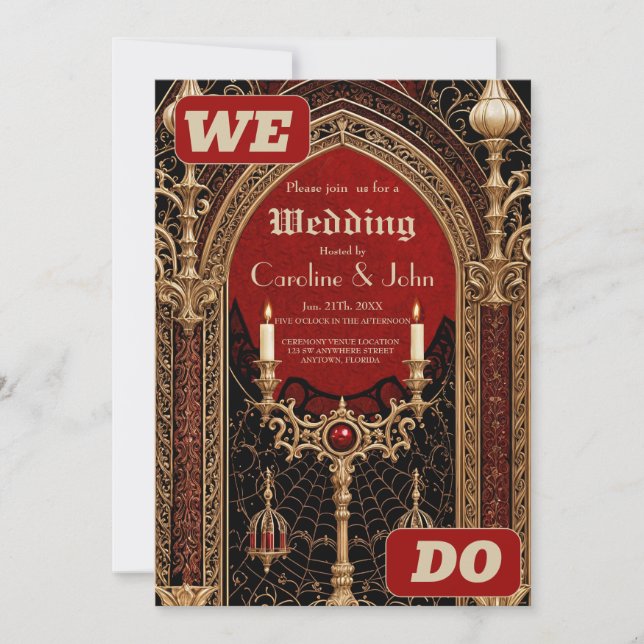 Mörkens elegans från det gotiska stil. Bakern Inbjudningar (Framsida)