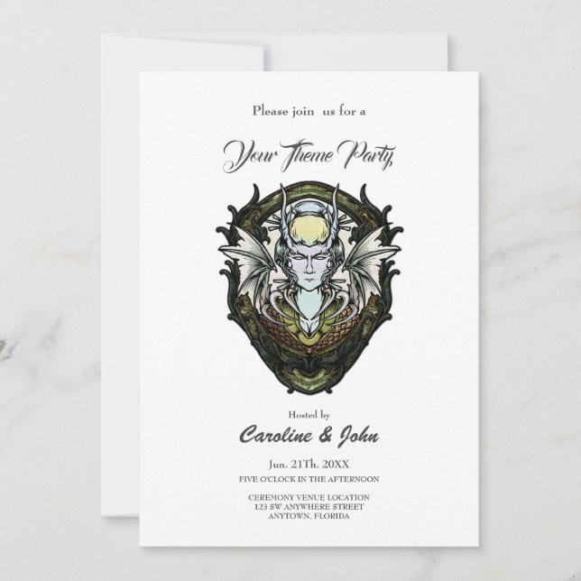 Mörkens fantasi med vingar. inbjudningar (Framsida)