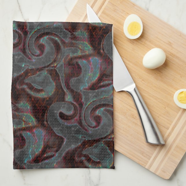 Mörkens färgad, spiral-delar och glödstroppar kökshandduk (Vikt i Fjärdedel)