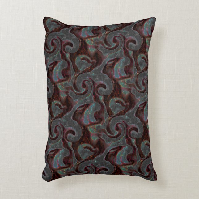 Mörkens färgad, spiral-delar och glödstroppar prydnadskudde (Framsidan(Vertikal))