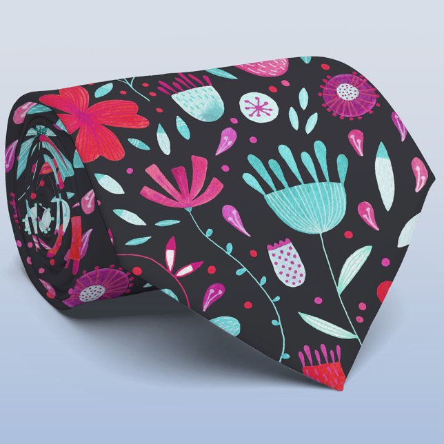 Mörkens färgen Flower Meadow Watercolor Slips (Skapare uppladdad)