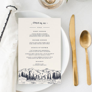 Mörkens flotta Mountain Sketch Bröllop Menu