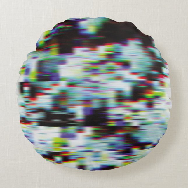 Mörkens glans, illustration. Svart, blå. Rund Kudde (Framsidan)